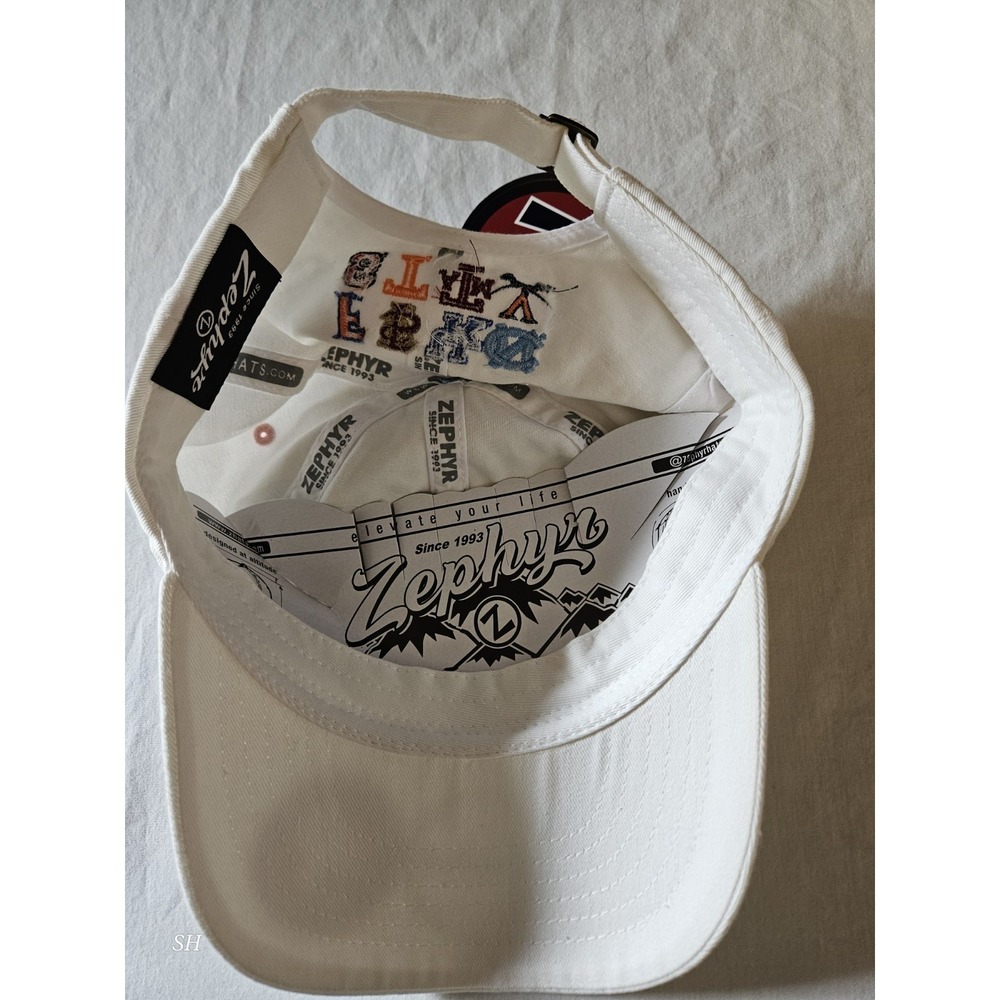 NWT Zephyr MCWS Men's College World Series White Pink Adjustable Hat Cap NCAA - Picture 2 of 7